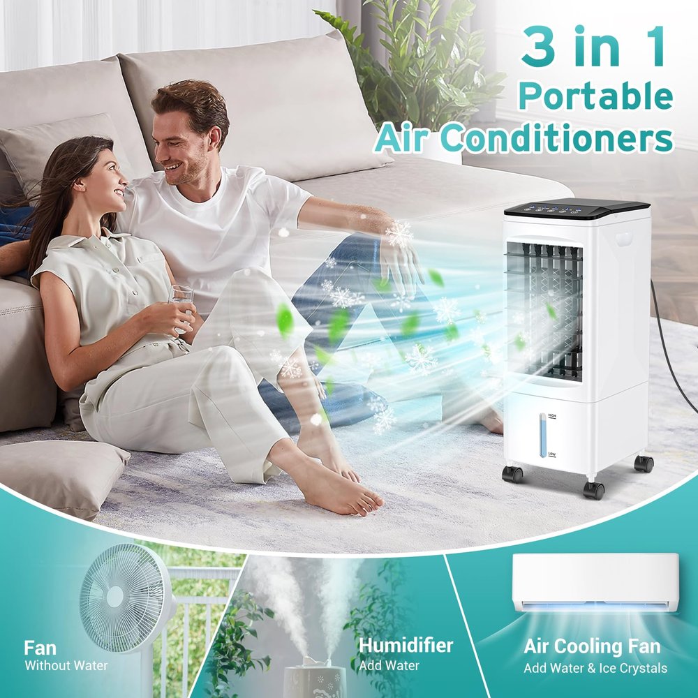 3-in-1 Portable Air Conditioner with Timer and Oscillation