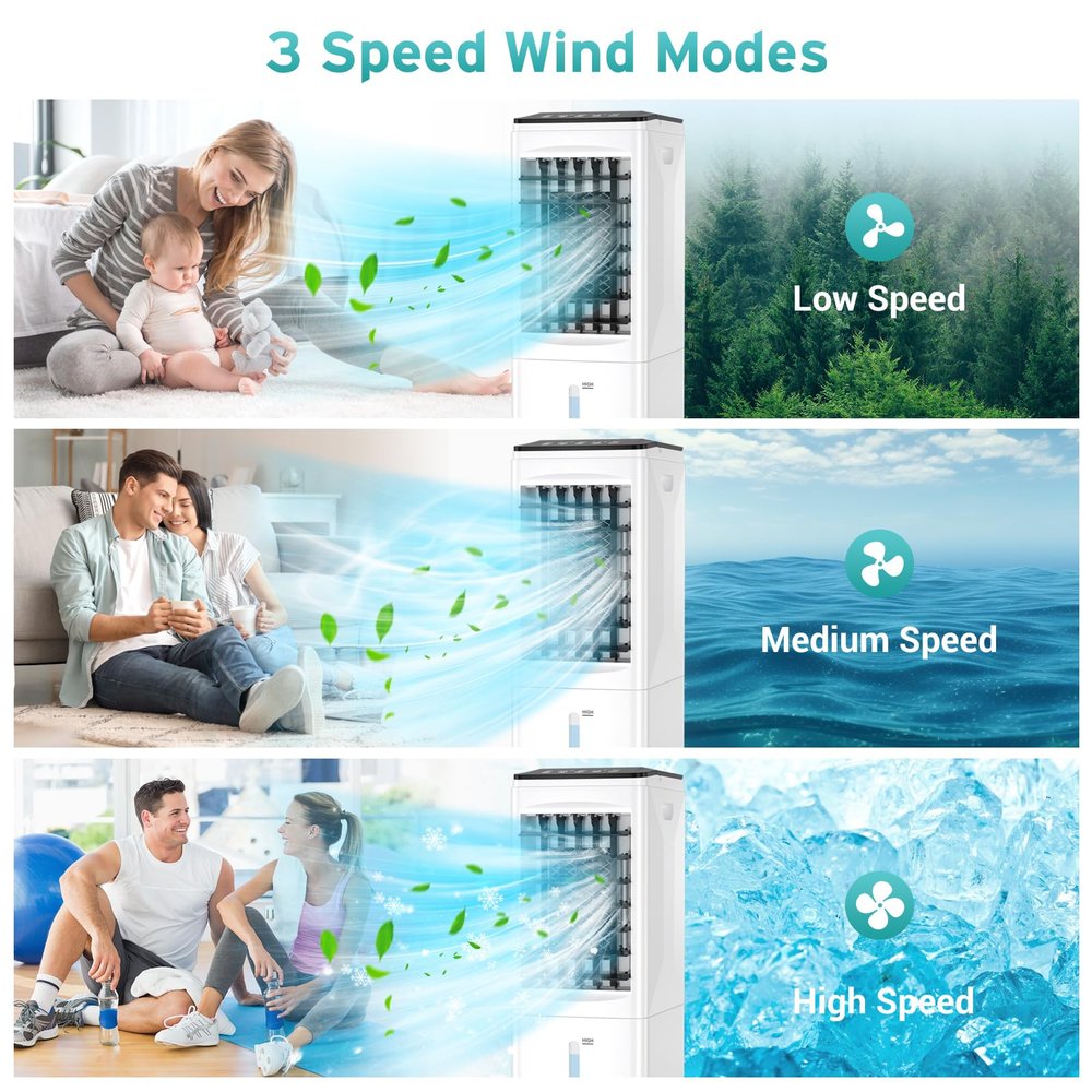 3-in-1 Portable Air Conditioner with Timer and Oscillation