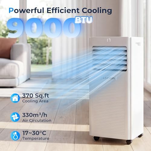 9000 BTU Portable Air Conditioner with Dehumidifier and Fan