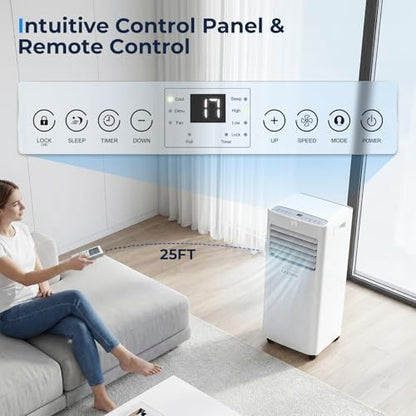 9000 BTU Portable Air Conditioner with Dehumidifier and Fan
