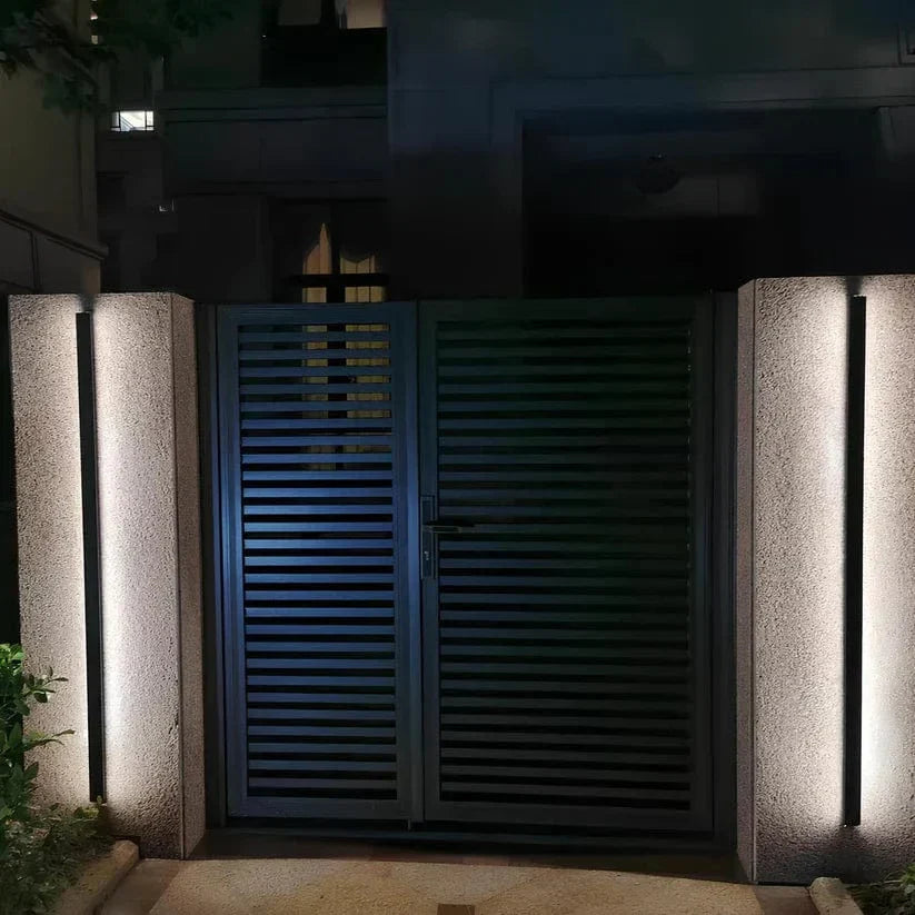 Aluminium Backlit Modern Outdoor Wall Sconce - view 1