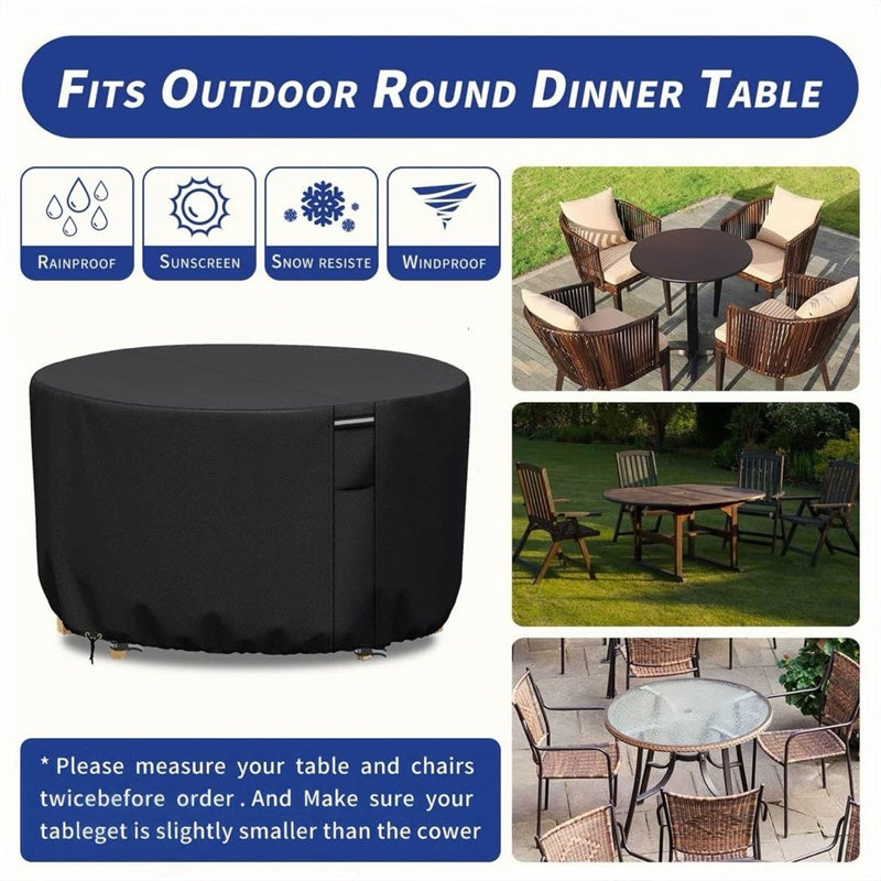 Heavy-Duty Round Outdoor Furniture Cover with Air Vent - view 1