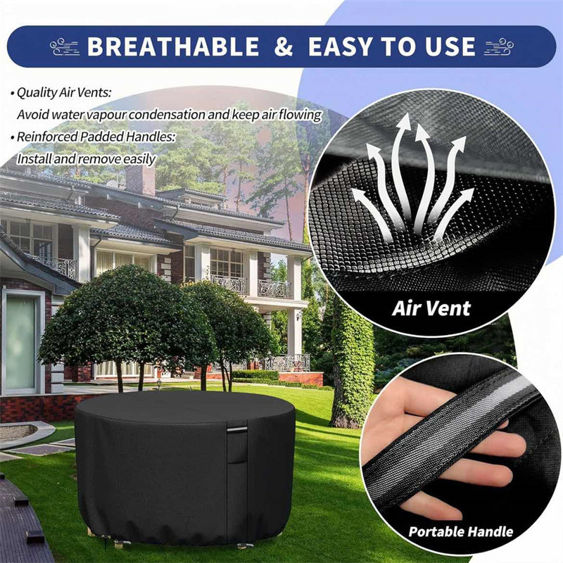 Heavy-Duty Round Outdoor Furniture Cover with Air Vent - view 13