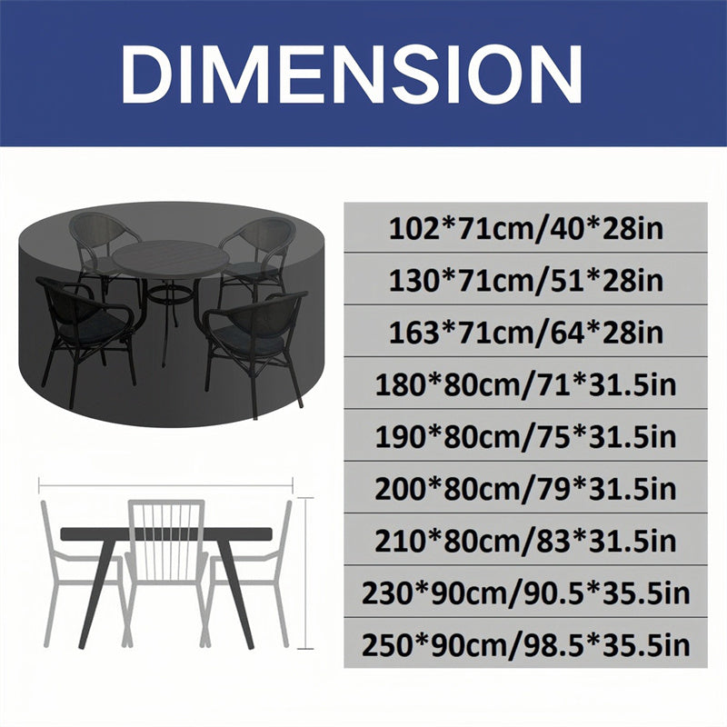 Heavy-Duty Round Outdoor Furniture Cover with Air Vent - view 5