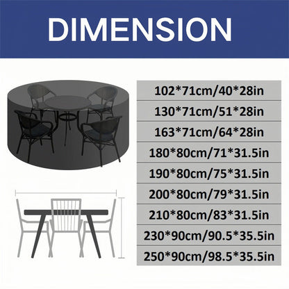 Heavy-Duty Round Outdoor Furniture Cover with Air Vent - view 5
