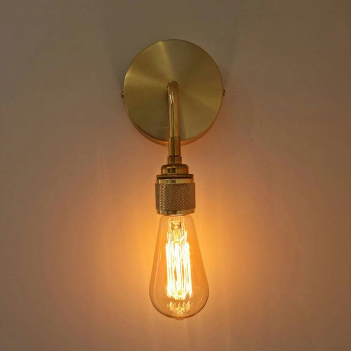 Brass angled wall light (Without bulbs)