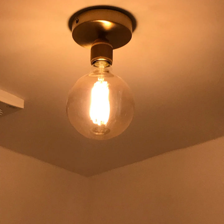 Knurled Brass Batten lamp holder (without bulb)