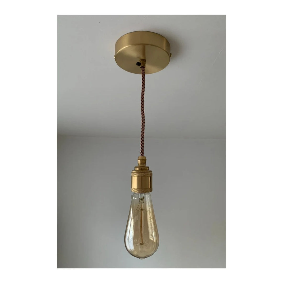 Brass single drop pendant light (without bulb)