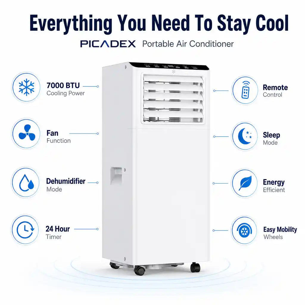 Portable Air Conditioner Unit, 7000 to 9000 BTU Cooling