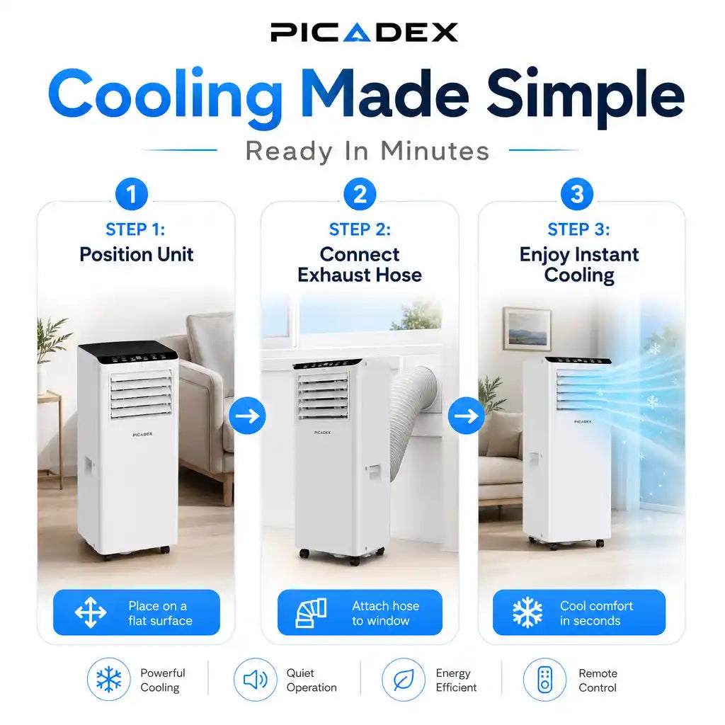 Portable Air Conditioner Unit, 7000 to 9000 BTU Cooling