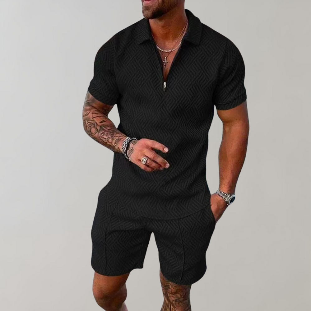 Men's Summer Polo Shirt and Shorts Set - view 1