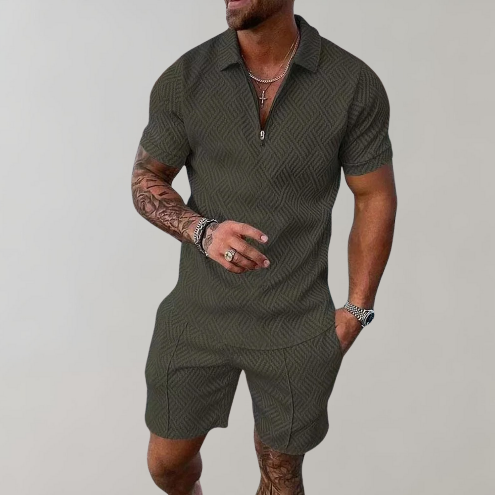 Men's Summer Polo Shirt and Shorts Set - view 2