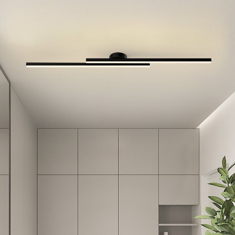 Modern Aluminium Semi Flush Mount LED Ceiling Light - view 1