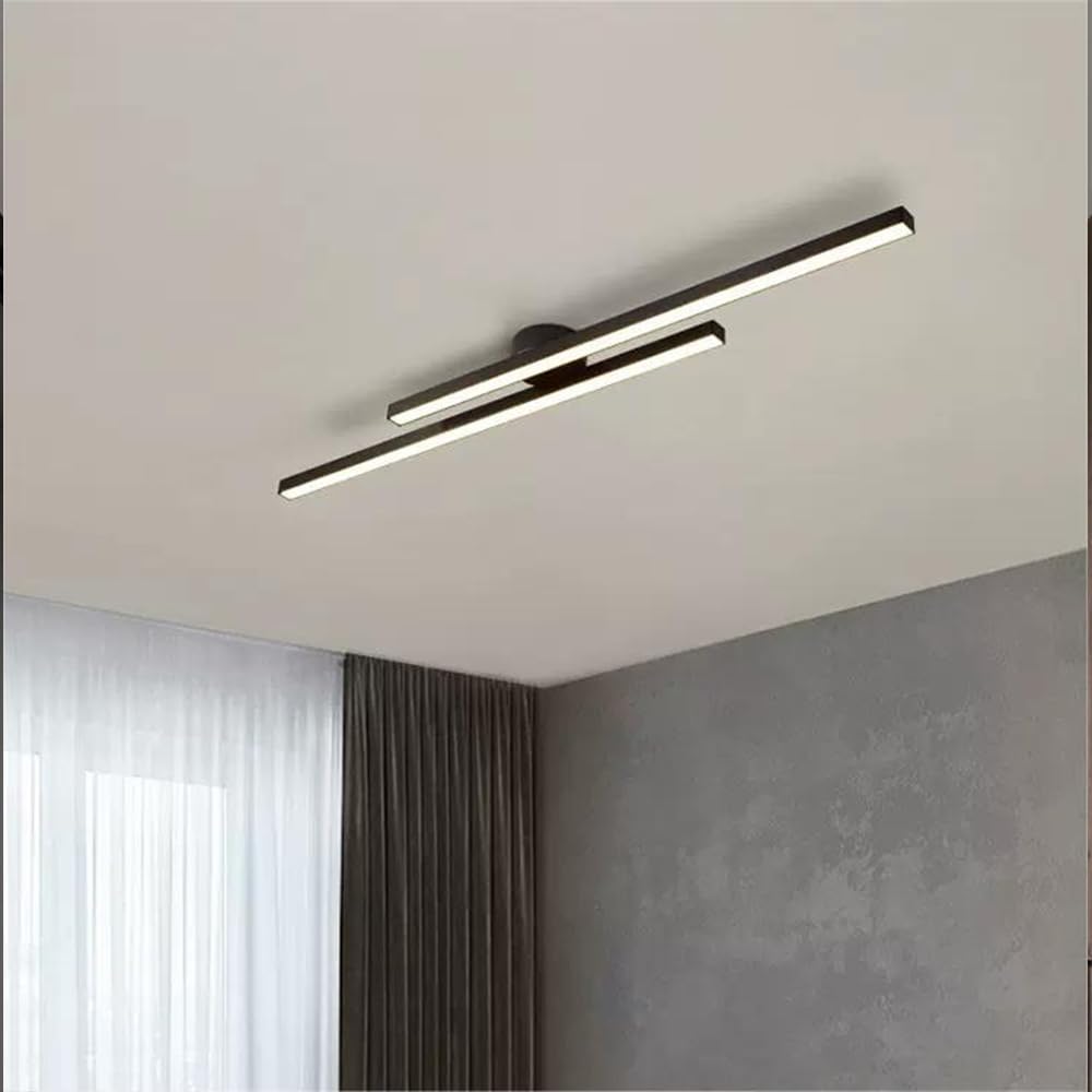 Modern Aluminium Semi Flush Mount LED Ceiling Light - view 2