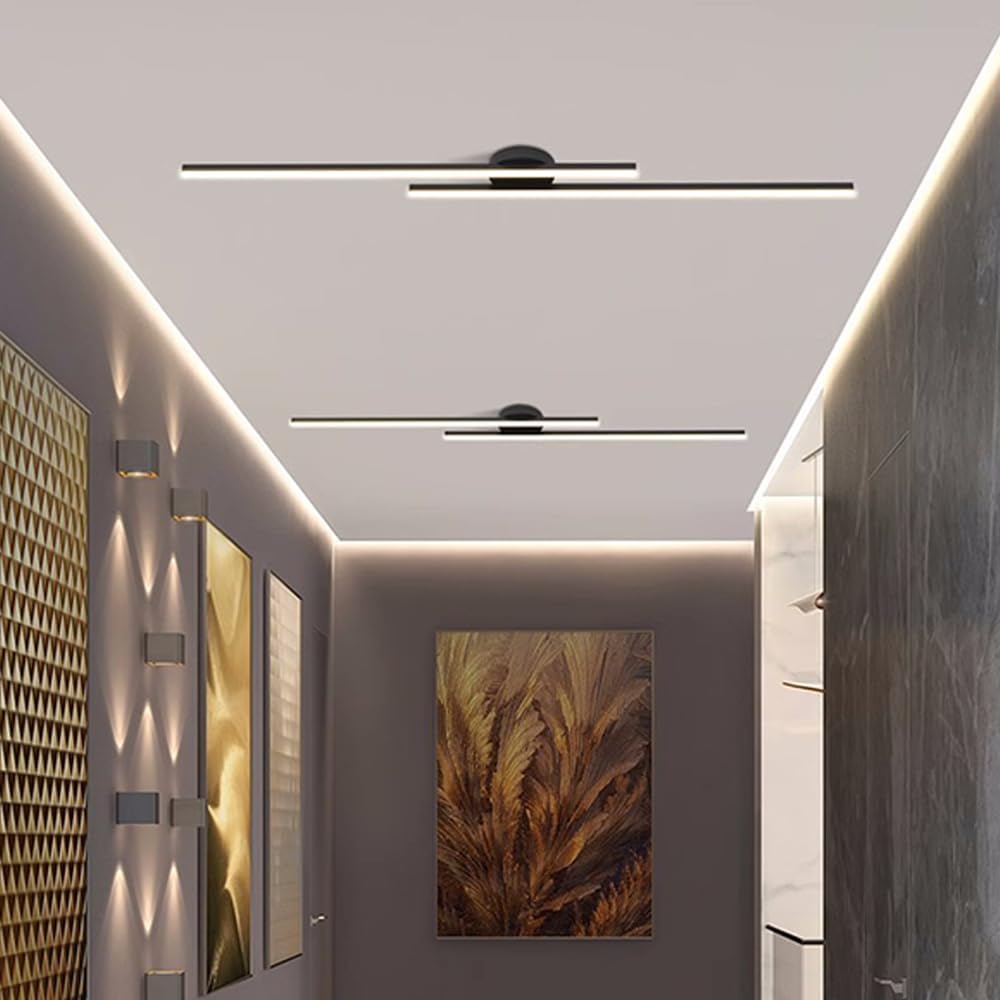 Modern Aluminium Semi Flush Mount LED Ceiling Light - view 4