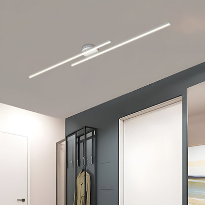 Modern Aluminium Semi Flush Mount LED Ceiling Light - view 9